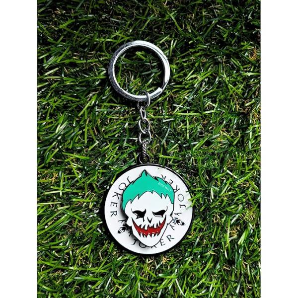 Rotating keychain close-up smooth spinning keychain metal